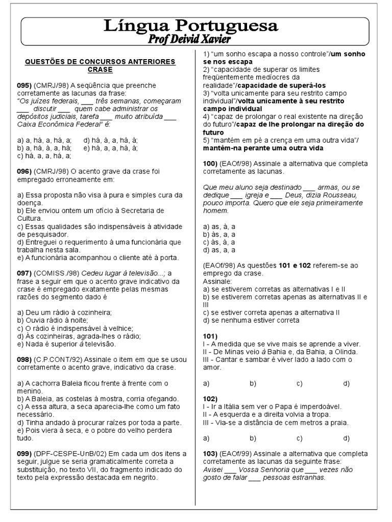 Exercícios De Crase Para O 9º Ano: Teste Seus Conhecimentos Com ...