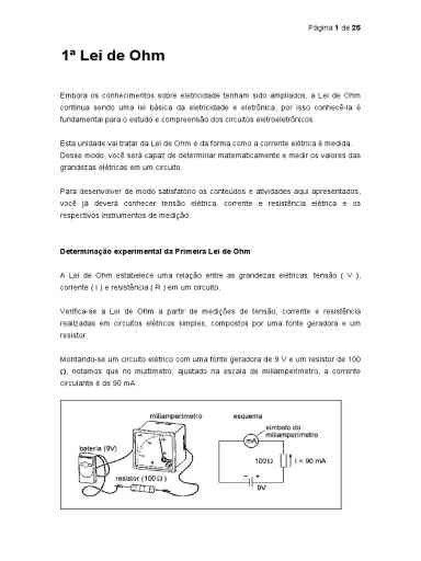 Exercícios Práticos E Resolvidos Da Lei De Ohm Em Pdf Body Sat 6076